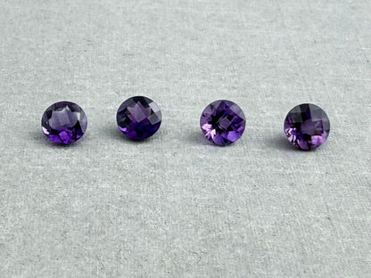 5mm Arizona Amethyst Checkerboard Faceted Gemstone | Ethically Sourced - - GemEnthusiast