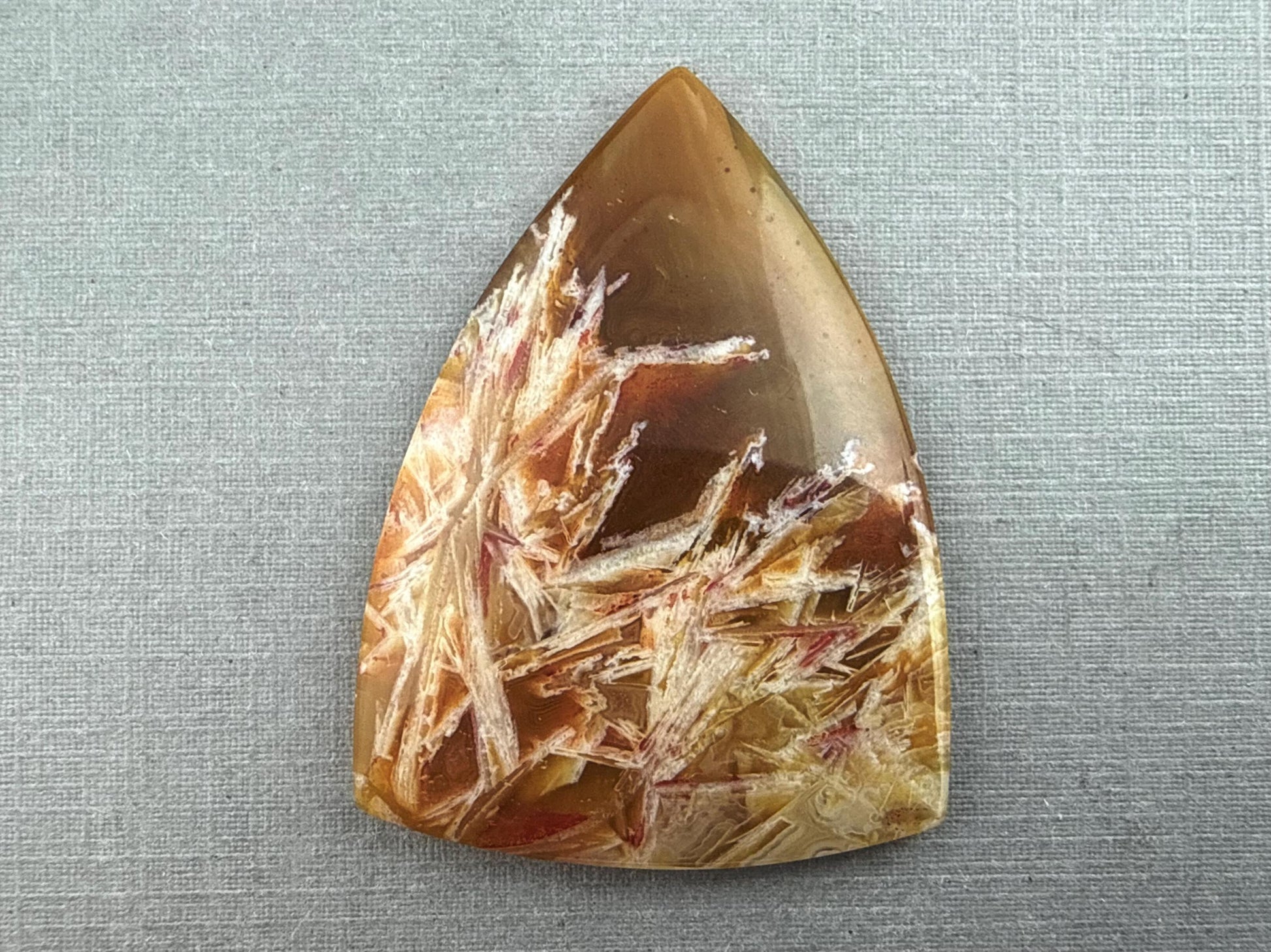 Condor Sagenite Agate Cabochon | Chalcedony from Patagonia Argentina | AG305 - Condor Agate, Sagenite Agate - GemEnthusiast