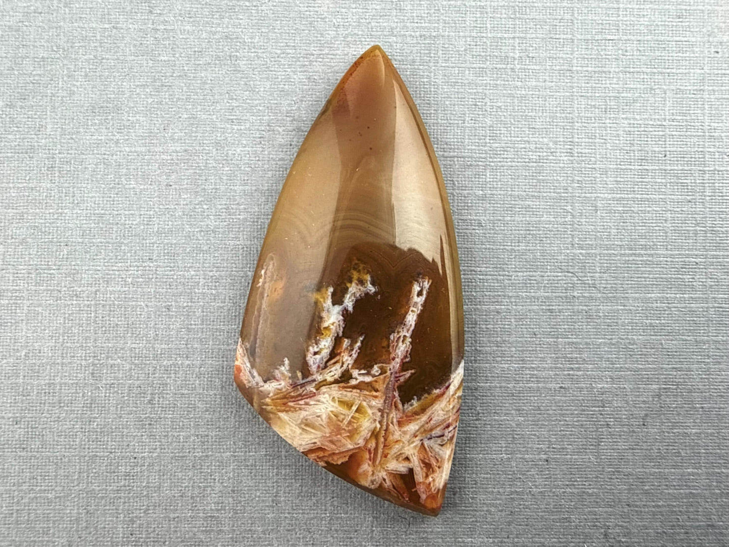 Condor Sagenite Agate Cabochon | Chalcedony from Patagonia Argentina | AG308 - Condor Agate, Sagenite Agate - GemEnthusiast