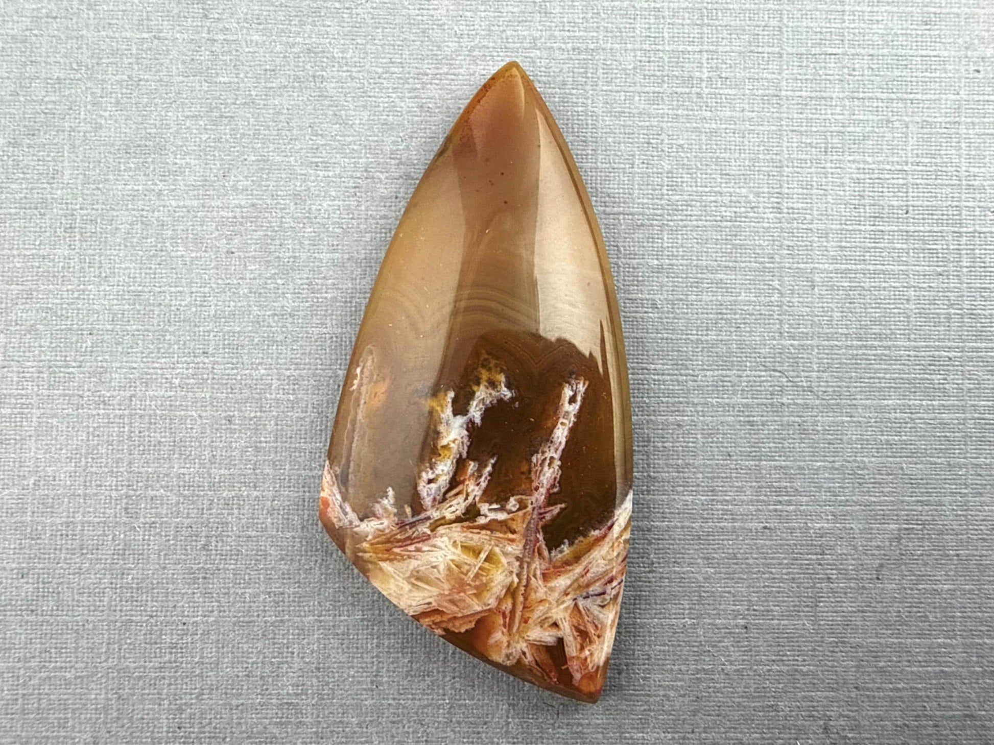 Condor Sagenite Agate Cabochon | Chalcedony from Patagonia Argentina | AG308 - Condor Agate, Sagenite Agate - GemEnthusiast