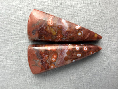 River Jasper Pair | Natural Orbicular Gemstone from Indonesia | JS215 - Orbital River Jasper - GemEnthusiast