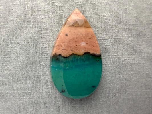 Petrified Wood Opal Pear | Natural Opalized Fossil Cabochon | WO245 - Petrified Wood Opal, Opalized Wood - GemEnthusiast