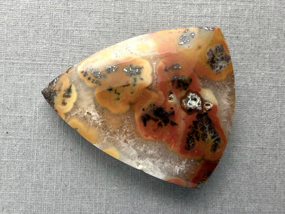 Marcasite in Quartz Cabochon | Natural Gemstone | 31x26x7 | QU531 - Marcasite, Quartz - GemEnthusiast