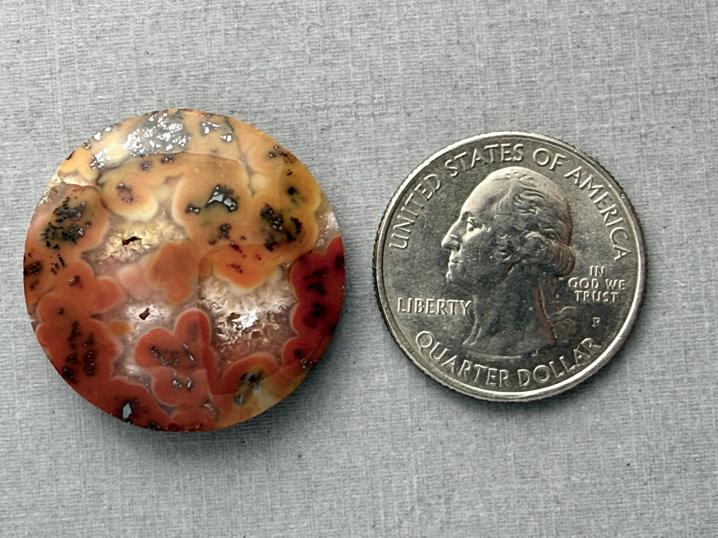 Marcasite in Quartz Cabochon | Natural Gemstone | 28.5x28.5x6 | QU529 - Marcasite, Quartz - GemEnthusiast