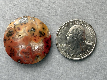 Marcasite in Quartz Cabochon | Natural Gemstone | 28.5x28.5x6 | QU529 - Marcasite, Quartz - GemEnthusiast