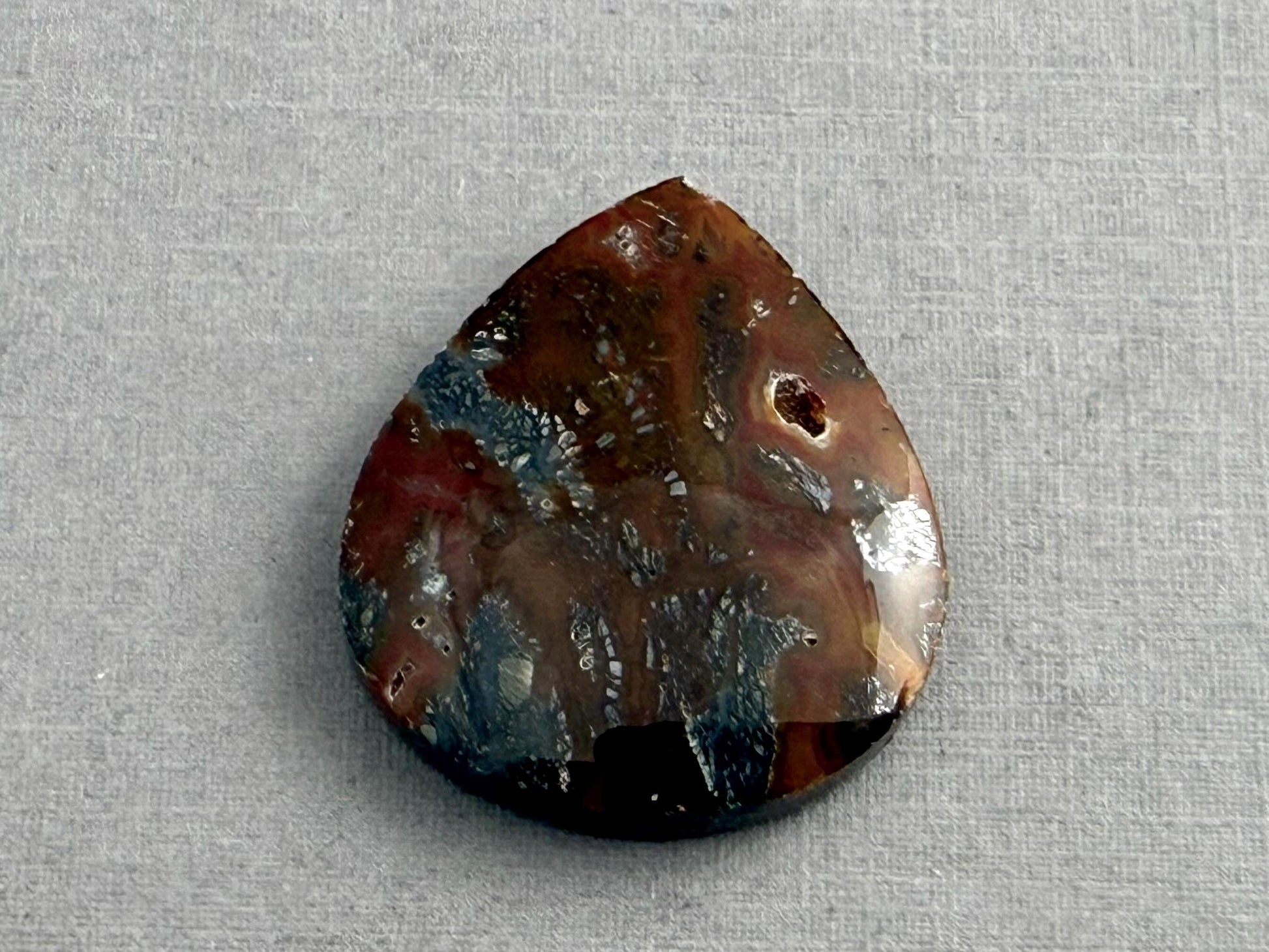 Marcasite in Quartz Cabochon | Natural Gemstone | 29x25x6.5 | QU530 - Marcasite, Quartz - GemEnthusiast
