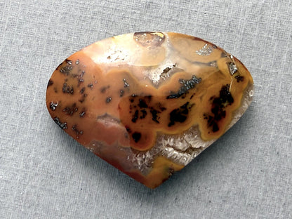 Marcasite in Quartz Cabochon | Natural Gemstone | 32x25x8 | QU526 - Marcasite, Quartz - GemEnthusiast