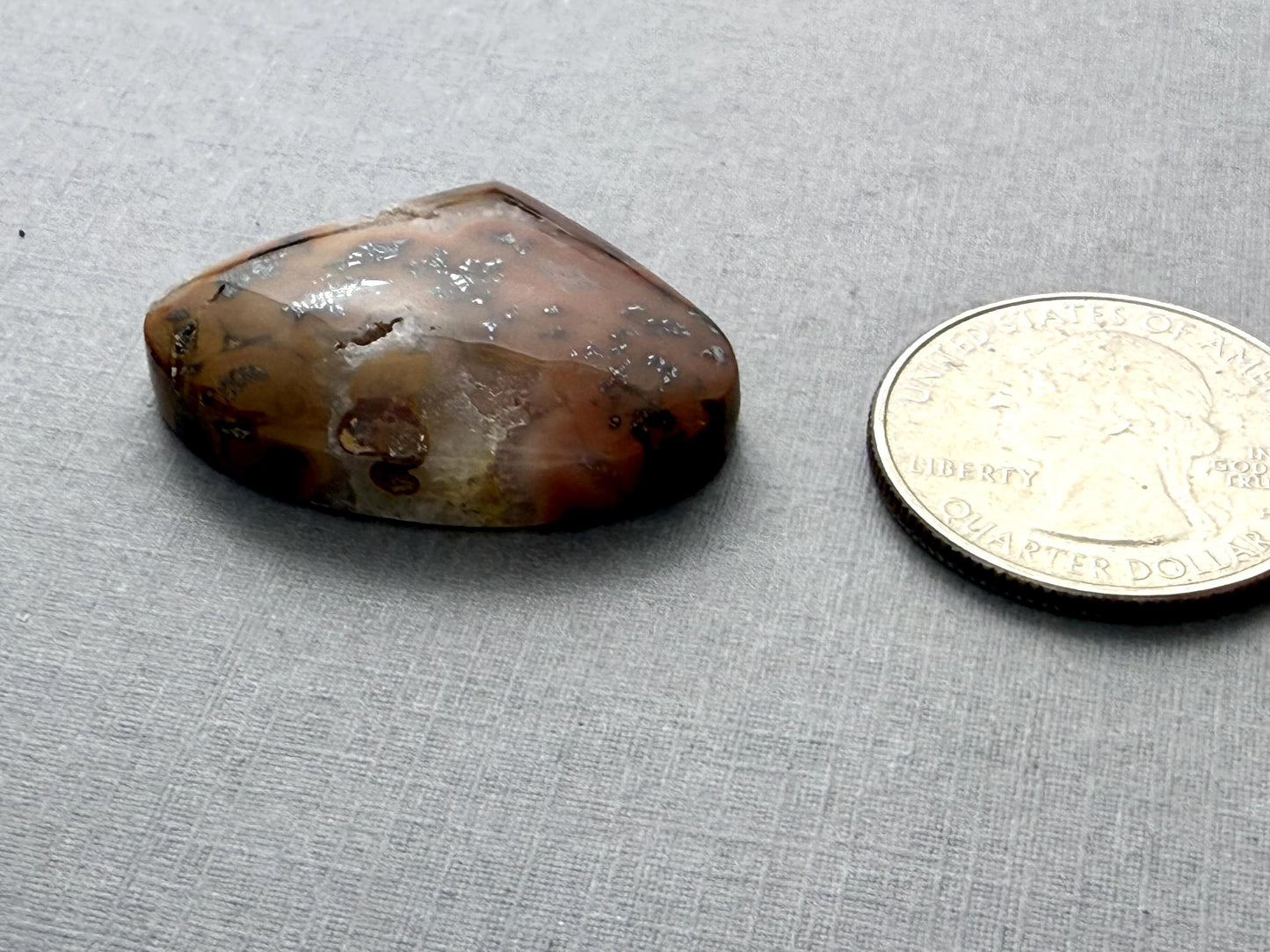 Marcasite in Quartz Cabochon | Natural Gemstone | 32x25x8 | QU526 - Marcasite, Quartz - GemEnthusiast