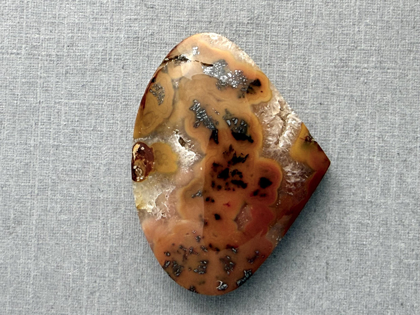 Marcasite in Quartz Cabochon | Natural Gemstone | 32x25x8 | QU526 - Marcasite, Quartz - GemEnthusiast