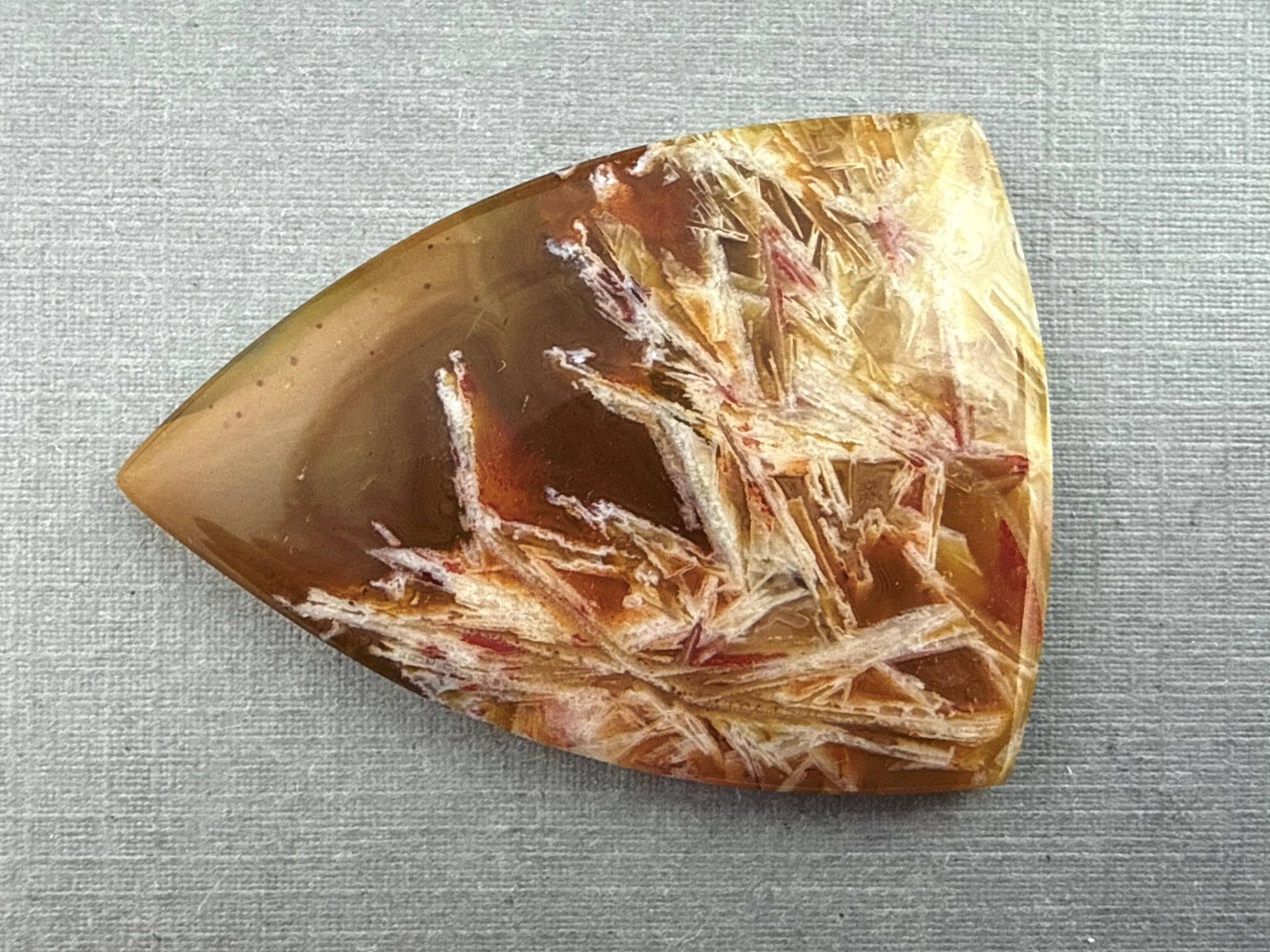 Condor Sagenite Agate Cabochon | Chalcedony from Patagonia Argentina | AG305 - Condor Agate, Sagenite Agate - GemEnthusiast
