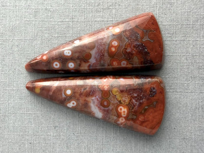 River Jasper Pair | Natural Orbicular Gemstone from Indonesia | JS215 - Orbital River Jasper - GemEnthusiast