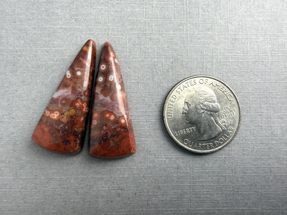 River Jasper Pair | Natural Orbicular Gemstone from Indonesia | JS215 - Orbital River Jasper - GemEnthusiast