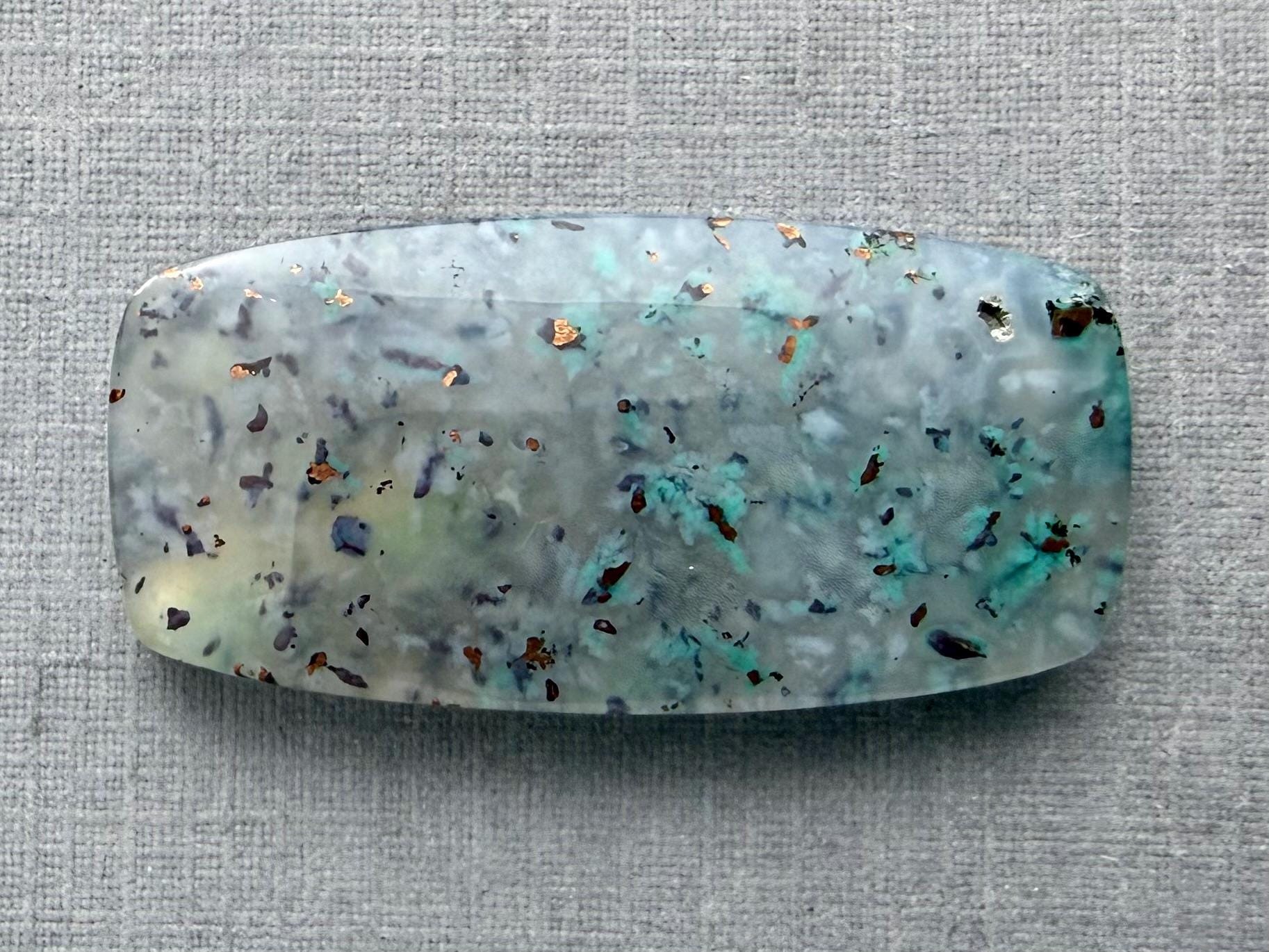 Confetti Chrysocolla in Chalcedony | Natural Loose Cabochon Gemstone | CA338 - Chalcedony, Chrysocolla, Copper - GemEnthusiast