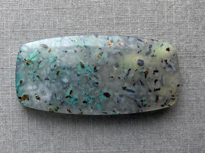 Confetti Chrysocolla in Chalcedony | Natural Loose Cabochon Gemstone | CA338 - Chalcedony, Chrysocolla, Copper - GemEnthusiast