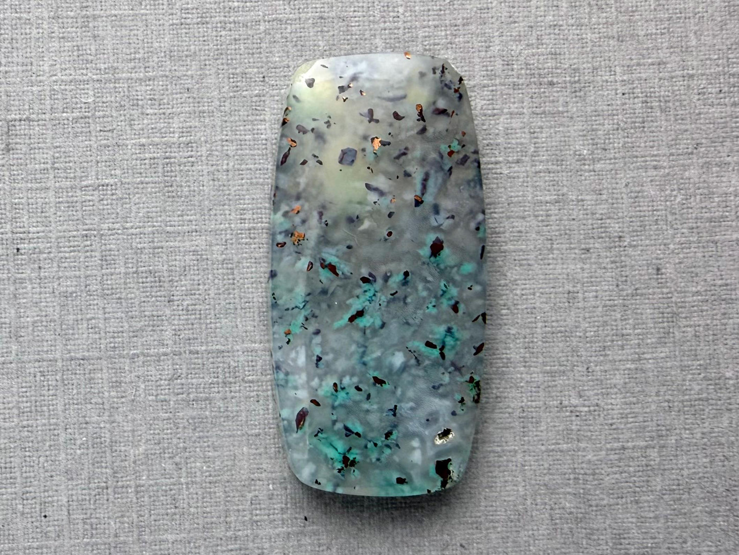 Confetti Chrysocolla in Chalcedony | Natural Loose Cabochon Gemstone | CA338 - Chalcedony, Chrysocolla, Copper - GemEnthusiast
