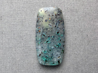 Confetti Chrysocolla in Chalcedony | Natural Loose Cabochon Gemstone | CA338 - Chalcedony, Chrysocolla, Copper - GemEnthusiast