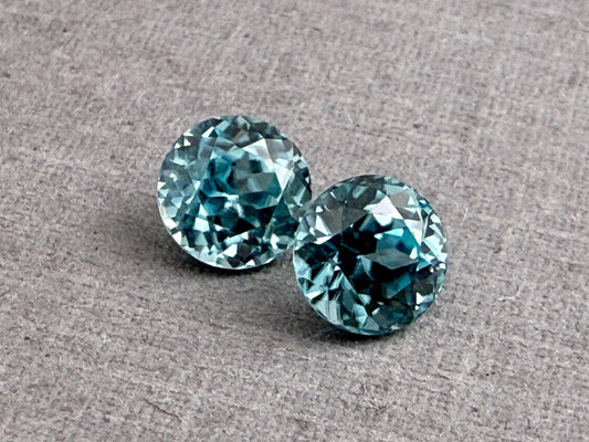 5.5mm Blue Zircon Pair Round | Natural Gemstone | ZC101 - Natural Zircon - GemEnthusiast