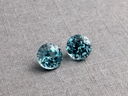 5.5mm Blue Zircon Pair Round | Natural Gemstone | ZC101 - Natural Zircon - GemEnthusiast