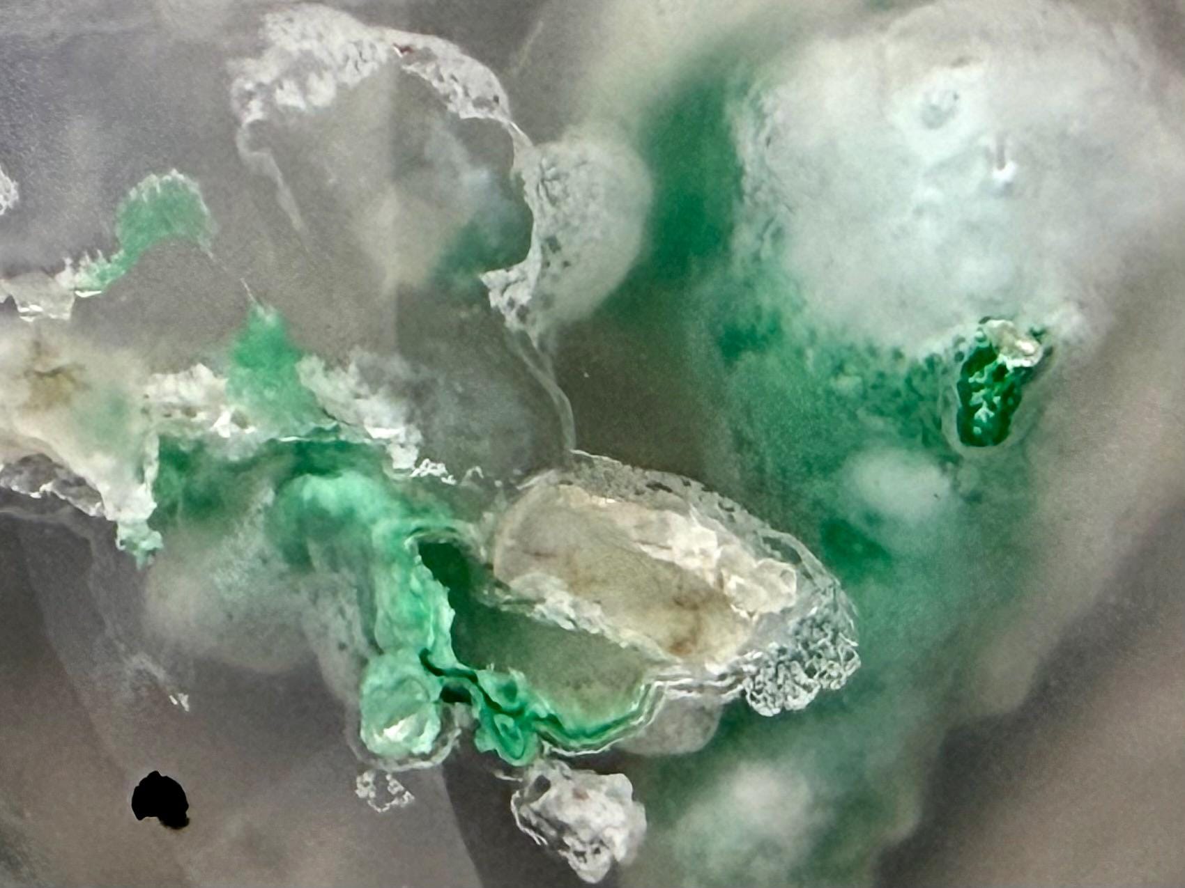 Confetti Chrysocolla in Chalcedony | Single Stone | Natural Cabochon from Indonesia | CA336 - Chalcedony, Copper Agate, Confetti Chrysocolla - GemEnthusiast