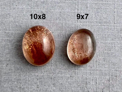 10x8 or 9x7 Oregon Sunstones Oval Cabochon with Schiller | Per Stone - Oregon Sunstone - GemEnthusiast