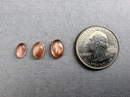 Oregon Sunstones | 10x7 9x6 8x5 | Oval Cabochon with Schiller | USA Gemstone - Oregon Sunstone - GemEnthusiast