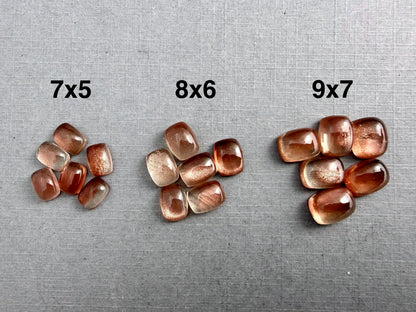 9x7 8x6 7x5 Oregon Sunstones Rectangle Cabochon with Schiller - Oregon Sunstone, Orthoclase Feldspar - GemEnthusiast