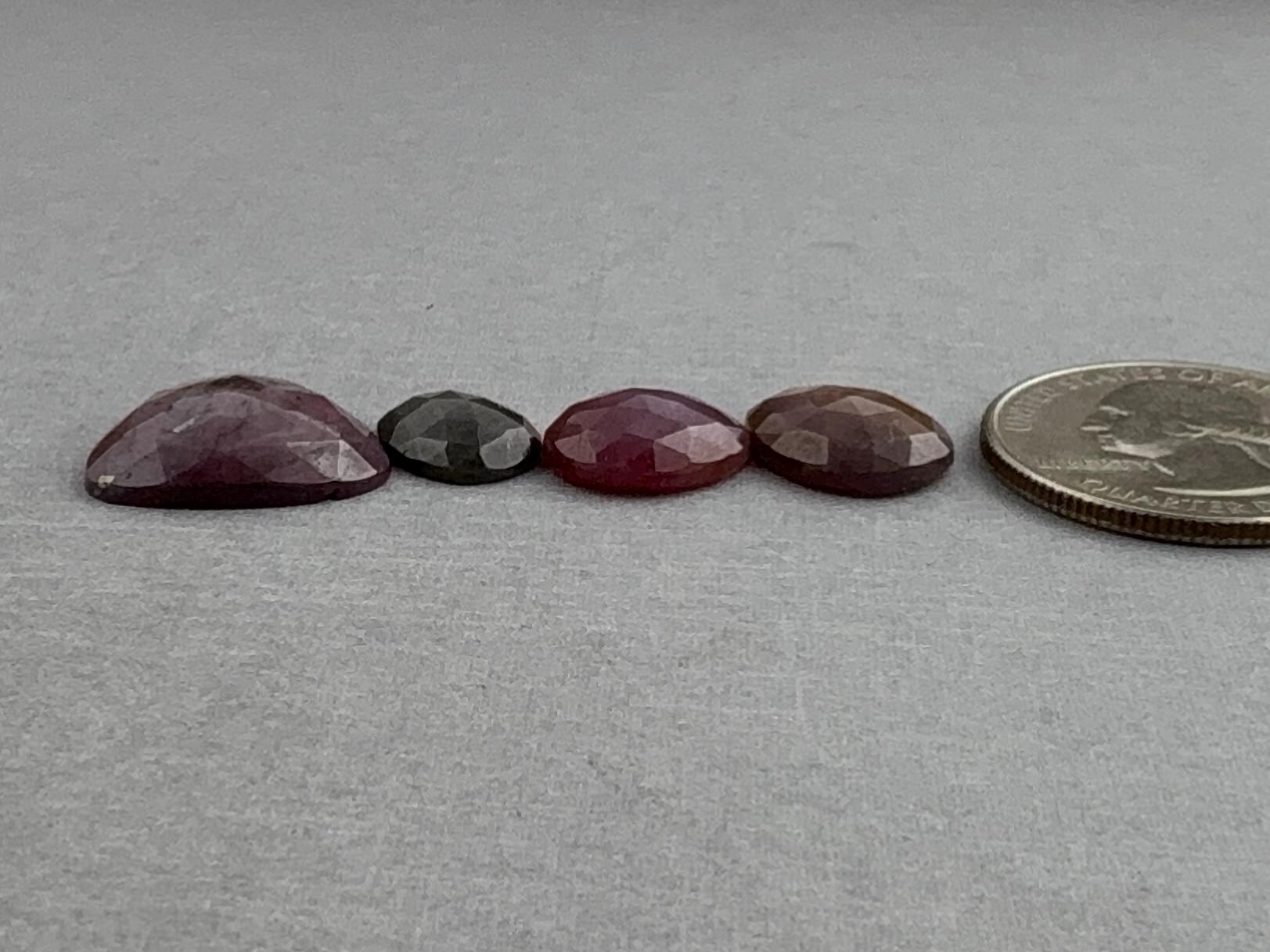 Sapphire Rose Cut Lot with Luster / Sheen | Natural Loose Gemstones | 26.37 carats | SRS307 - Sapphire - GemEnthusiast