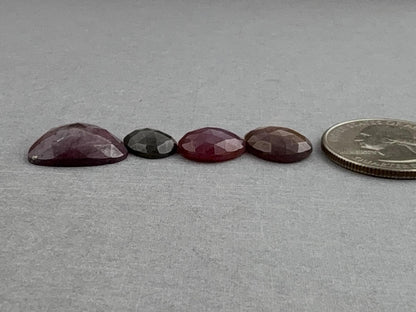 Sapphire Rose Cut Lot with Luster / Sheen | Natural Loose Gemstones | 26.37 carats | SRS307 - Sapphire - GemEnthusiast