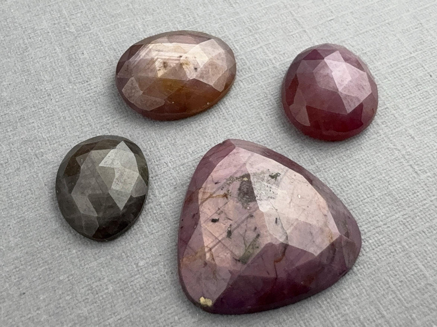 Sapphire Rose Cut Lot with Luster / Sheen | Natural Loose Gemstones | 26.37 carats | SRS307 - Sapphire - GemEnthusiast