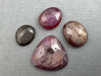 Sapphire Rose Cut Lot with Luster / Sheen | Natural Loose Gemstones | 26.37 carats | SRS307 - Sapphire - GemEnthusiast