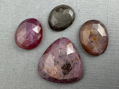 Sapphire Rose Cut Lot with Luster / Sheen | Natural Loose Gemstones | 26.37 carats | SRS307 - Sapphire - GemEnthusiast