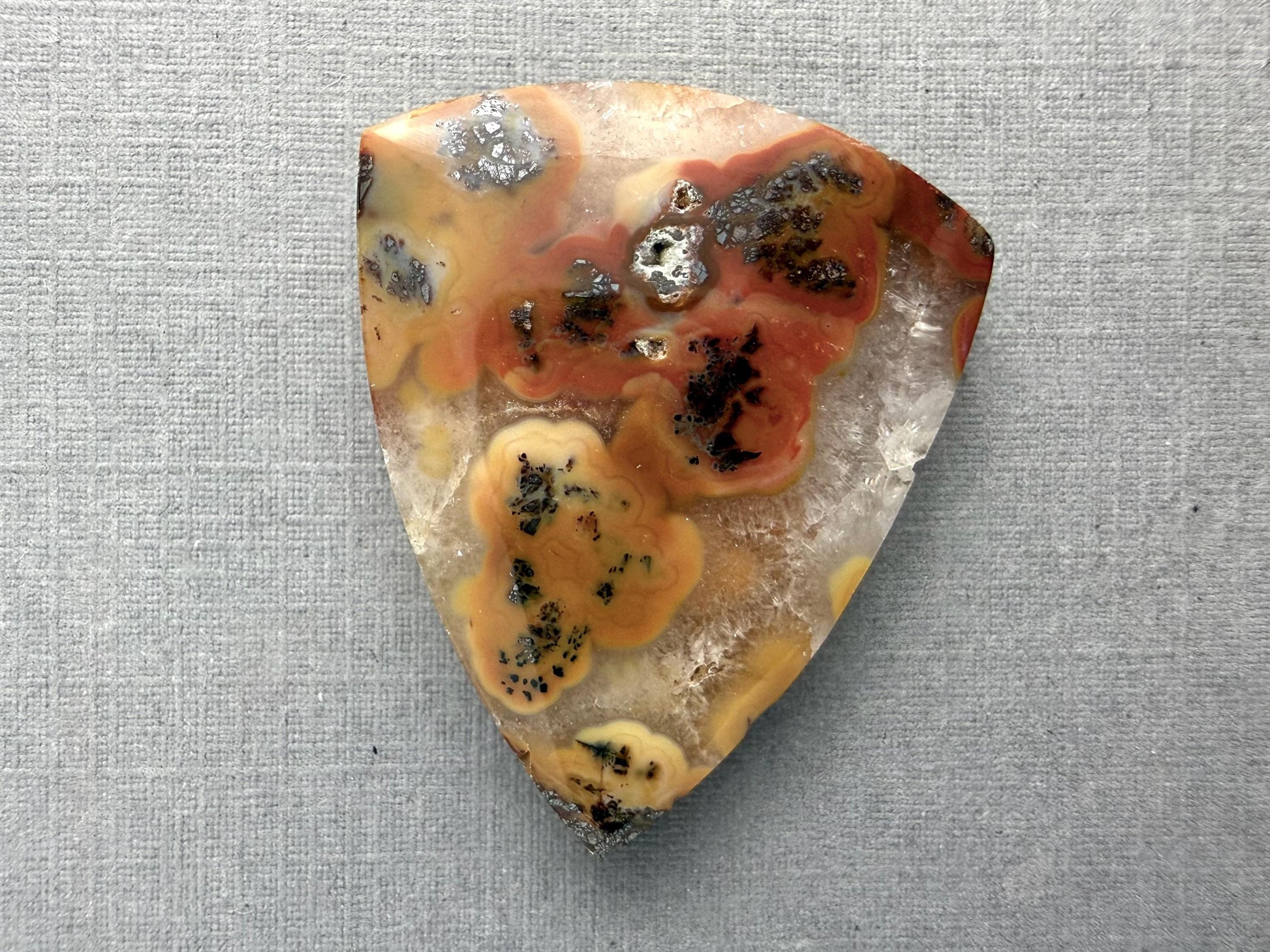 Marcasite in Quartz Cabochon | Natural Gemstone | 31x26x7 | QU531 - Marcasite, Quartz - GemEnthusiast