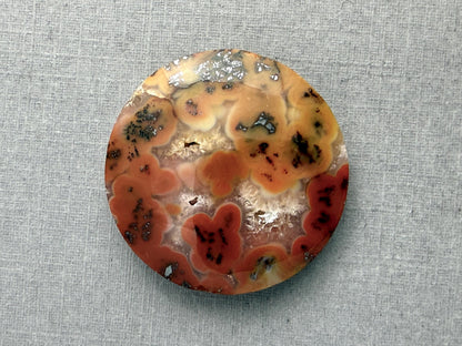 Marcasite in Quartz Cabochon | Natural Gemstone | 28.5x28.5x6 | QU529 - Marcasite, Quartz - GemEnthusiast