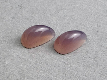 Natural Lilac Chalcedony Pair | 15x8 | Pear Translucent Cabochons | P192 - Chalcedony - GemEnthusiast