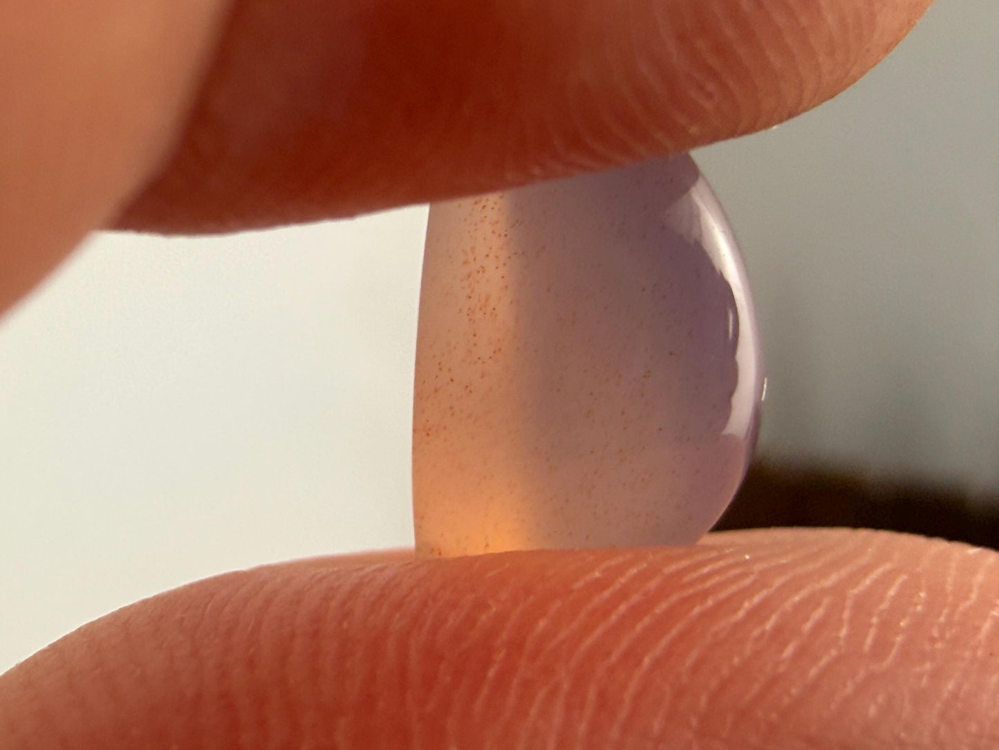 Natural Lilac Chalcedony Pair | 15x8 | Pear Translucent Cabochons | P192 - Chalcedony - GemEnthusiast