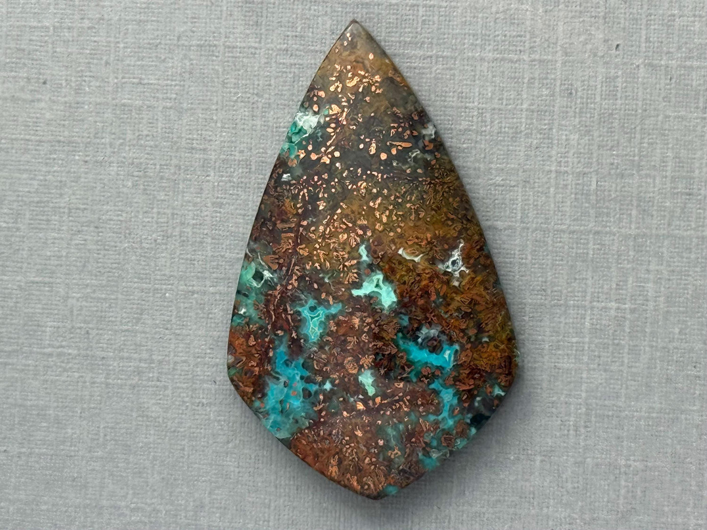 Native Copper in Chrysocolla | Confetti in Chalcedony | CA334 - Native Copper, Chrysocolla in Chalcedony, Confetti Chrysocolla - GemEnthusiast