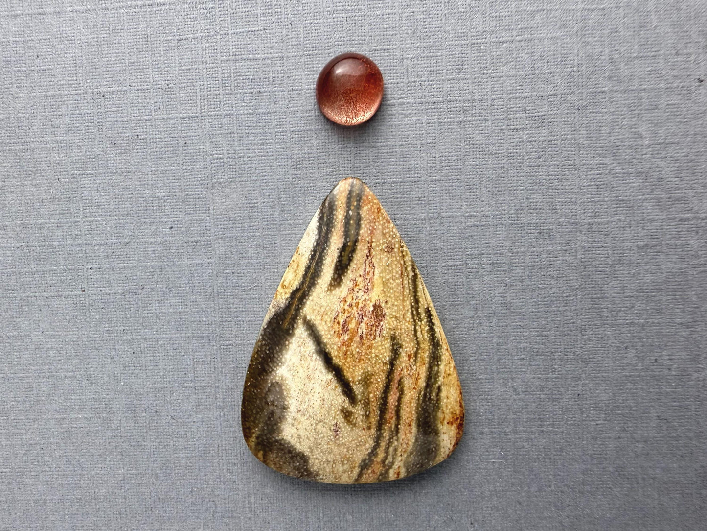 Gemstone Set | Oregon Sunstone and Smokey Petrified Wood | SET104 - Oregon Sunstone, Petrified Wood, Smokey Quartz - GemEnthusiast