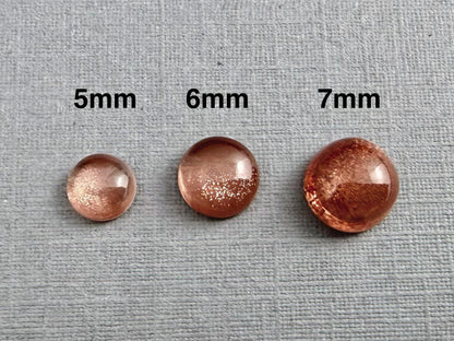 Oregon Sunstones Round Cabochons | 5mm 6mm 7mm | Mined in the USA - Oregon Sunstone - GemEnthusiast