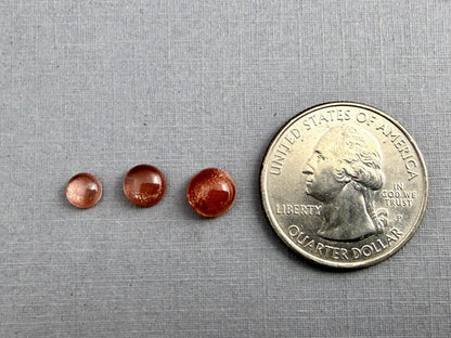 Oregon Sunstones Round Cabochons | 5mm 6mm 7mm | Mined in the USA - Oregon Sunstone - GemEnthusiast
