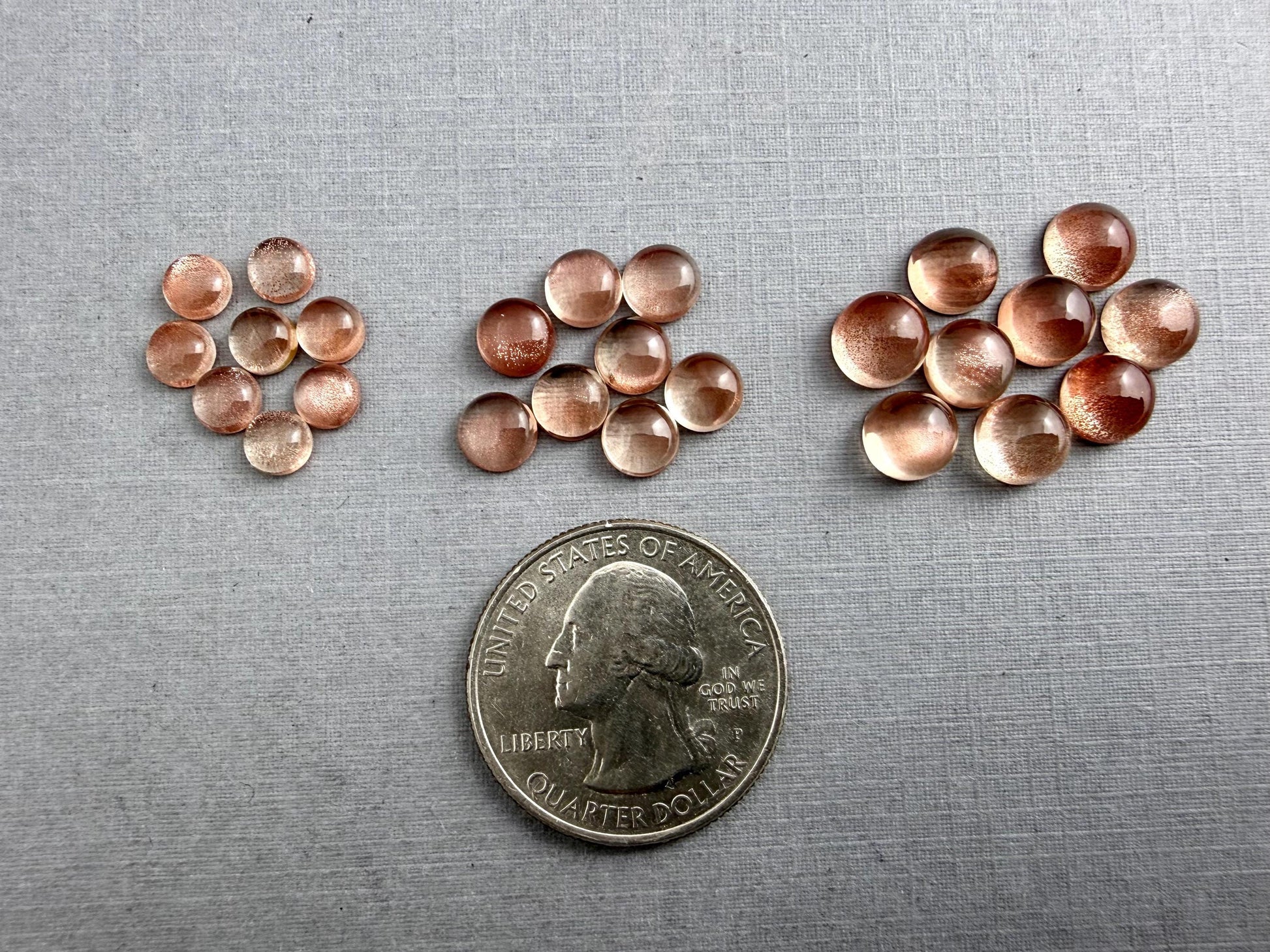 Oregon Sunstones Round Cabochons | 5mm 6mm 7mm | Mined in the USA - Oregon Sunstone - GemEnthusiast