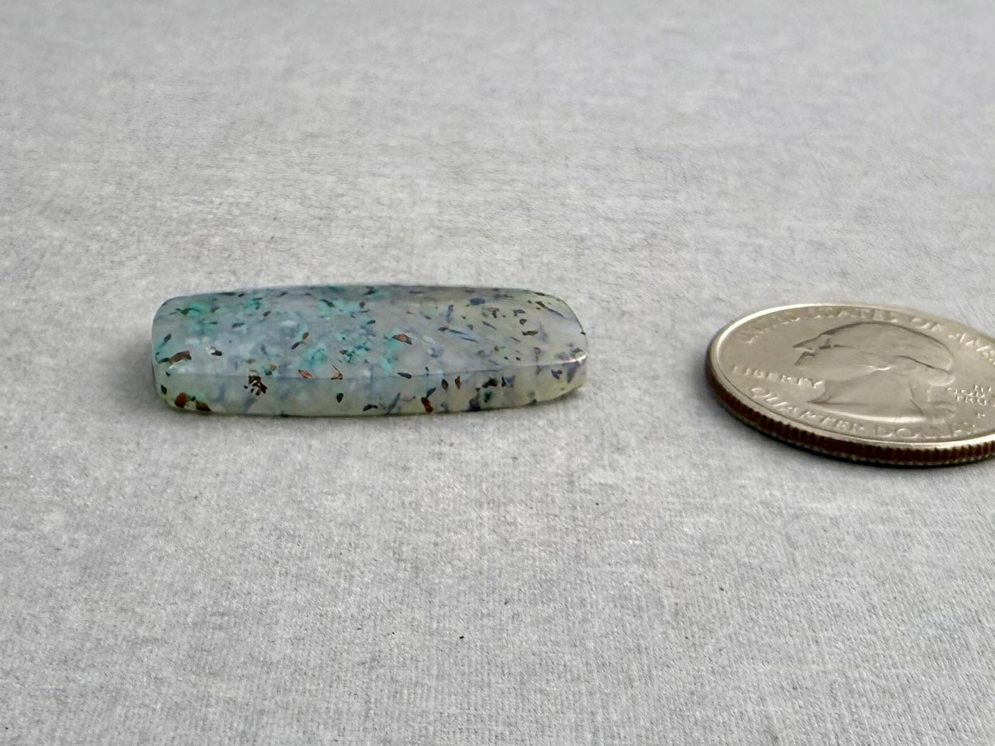 Confetti Chrysocolla in Chalcedony | Natural Loose Cabochon Gemstone | CA338 - Chalcedony, Chrysocolla, Copper - GemEnthusiast