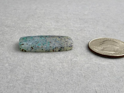 Confetti Chrysocolla in Chalcedony | Natural Loose Cabochon Gemstone | CA338 - Chalcedony, Chrysocolla, Copper - GemEnthusiast