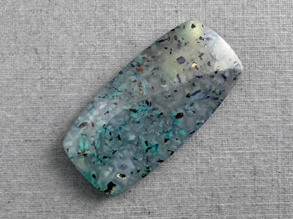 Confetti Chrysocolla in Chalcedony | Natural Loose Cabochon Gemstone | CA338 - Chalcedony, Chrysocolla, Copper - GemEnthusiast