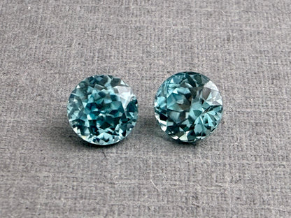 5.5mm Blue Zircon Pair Round | Natural Gemstone | ZC101 - Natural Zircon - GemEnthusiast