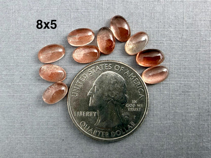 Oregon Sunstones | 10x7 9x6 8x5 | Oval Cabochon with Schiller | USA Gemstone - Oregon Sunstone - GemEnthusiast