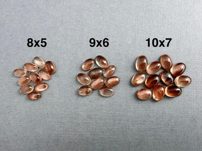 Oregon Sunstones | 10x7 9x6 8x5 | Oval Cabochon with Schiller | USA Gemstone - Oregon Sunstone - GemEnthusiast