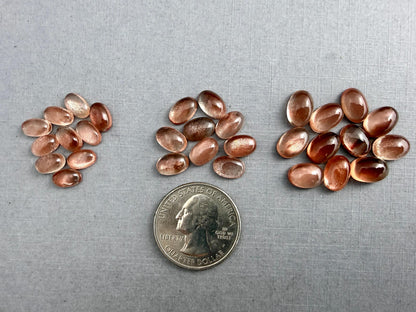 Oregon Sunstones | 10x7 9x6 8x5 | Oval Cabochon with Schiller | USA Gemstone - Oregon Sunstone - GemEnthusiast