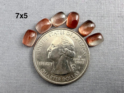 9x7 8x6 7x5 Oregon Sunstones Rectangle Cabochon with Schiller - Oregon Sunstone, Orthoclase Feldspar - GemEnthusiast