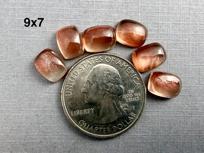 9x7 8x6 7x5 Oregon Sunstones Rectangle Cabochon with Schiller - Oregon Sunstone, Orthoclase Feldspar - GemEnthusiast