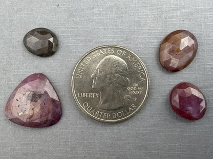 Sapphire Rose Cut Lot with Luster / Sheen | Natural Loose Gemstones | 26.37 carats | SRS307 - Sapphire - GemEnthusiast